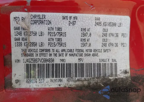 1997 Jeep Grand Cherokee Laredo/Tsi z USA, uszkodzony, nr VIN 1J4GZ58S7VC684830